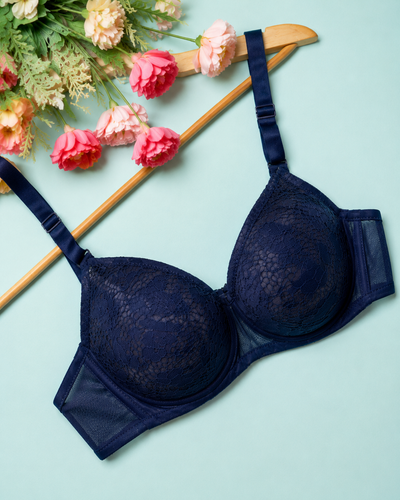 Royal Sapphire Lace Underwire Bra