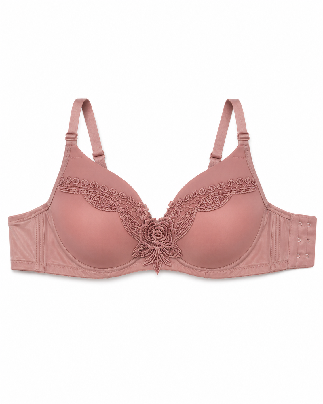 Rose Quartz Floral Applique Underwire Bra