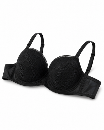 Midnight Net Overlay Padded Bra