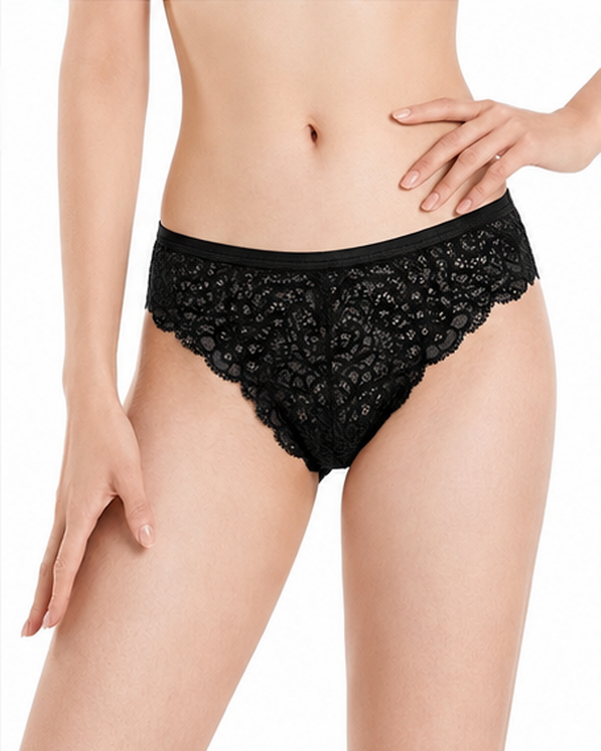 Black Floral Lace Panty