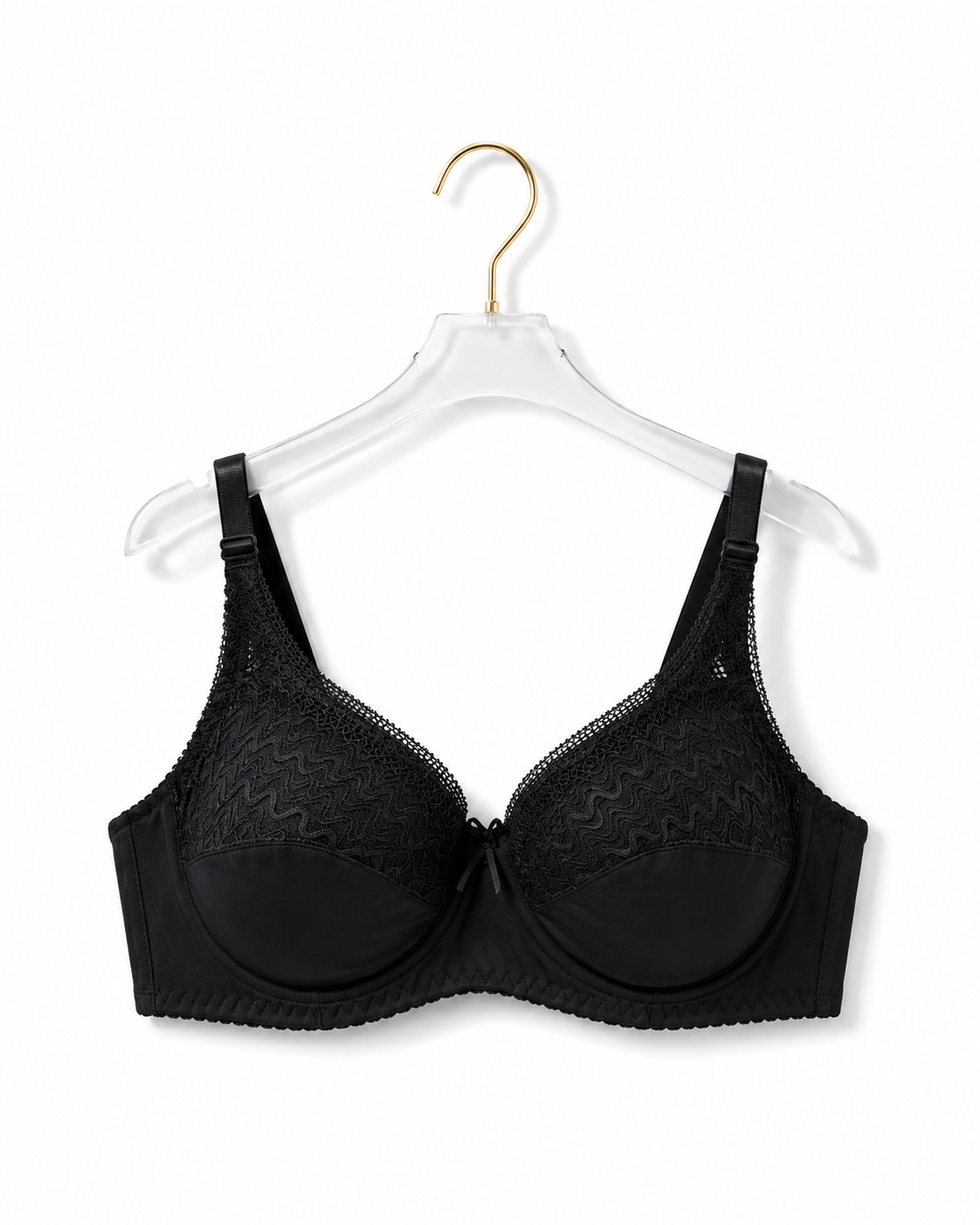 Midnight Net Overlay Padded Bra