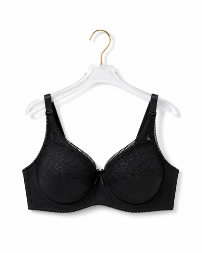 Midnight Net Overlay Padded Bra