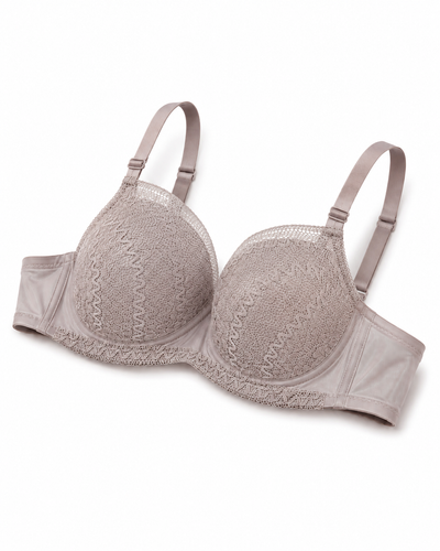 Dusty Rose Textured Lace Underwire Bra