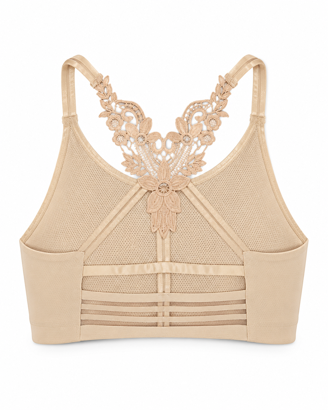 Nude Elegance Butterfly Lace Racerback Bralette