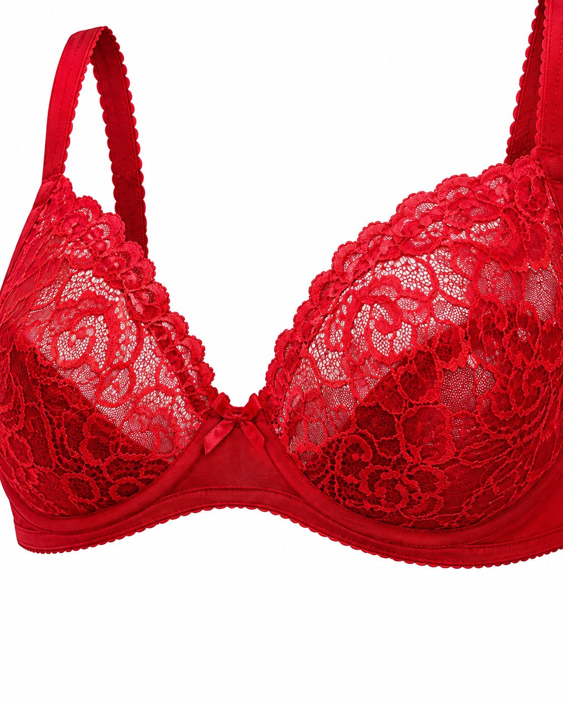 Crimson Passion Floral Lace Lingerie Set