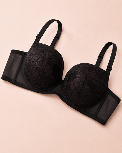 Midnight Elegance Lace Underwire Bra