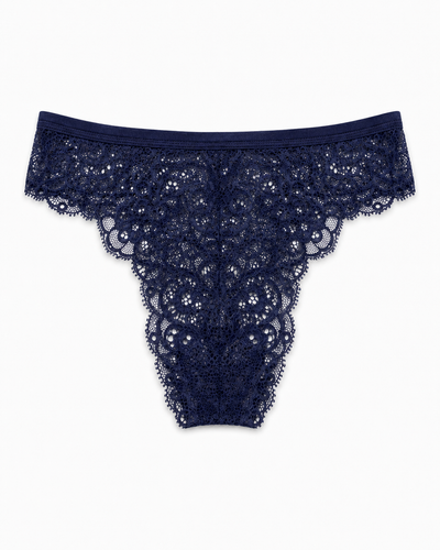 Navy Blue Floral Lace Panty