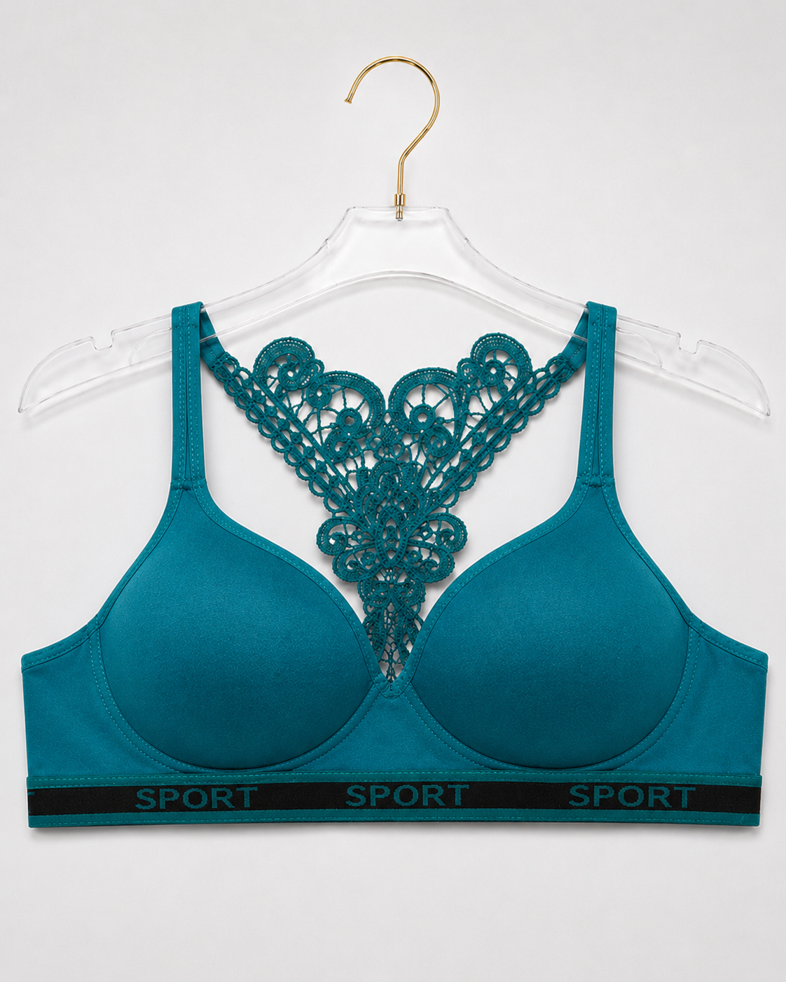 Ocean Teal Butterfly Lace Back Bralette