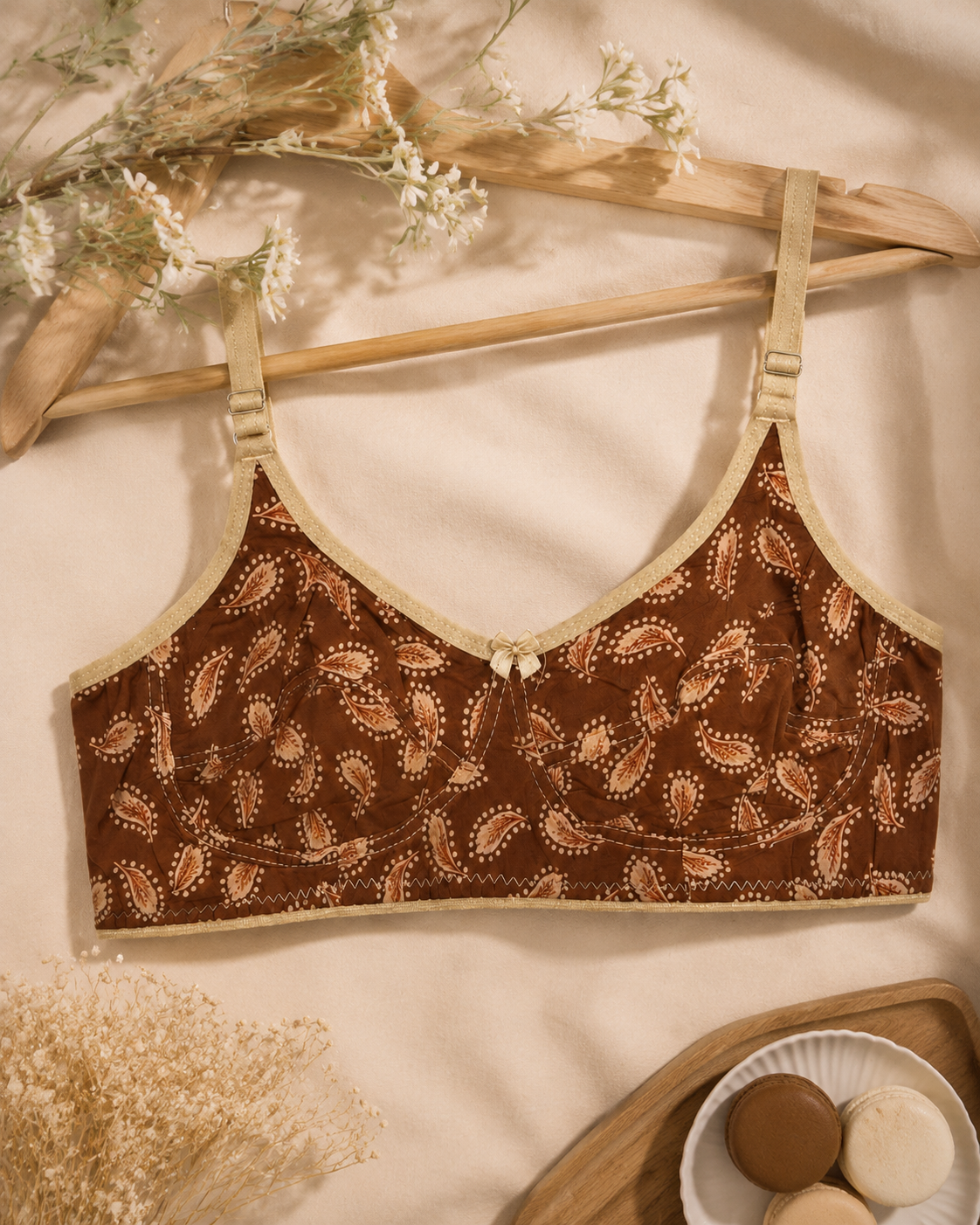Paisley Print Non-Padded Wireless Bra
