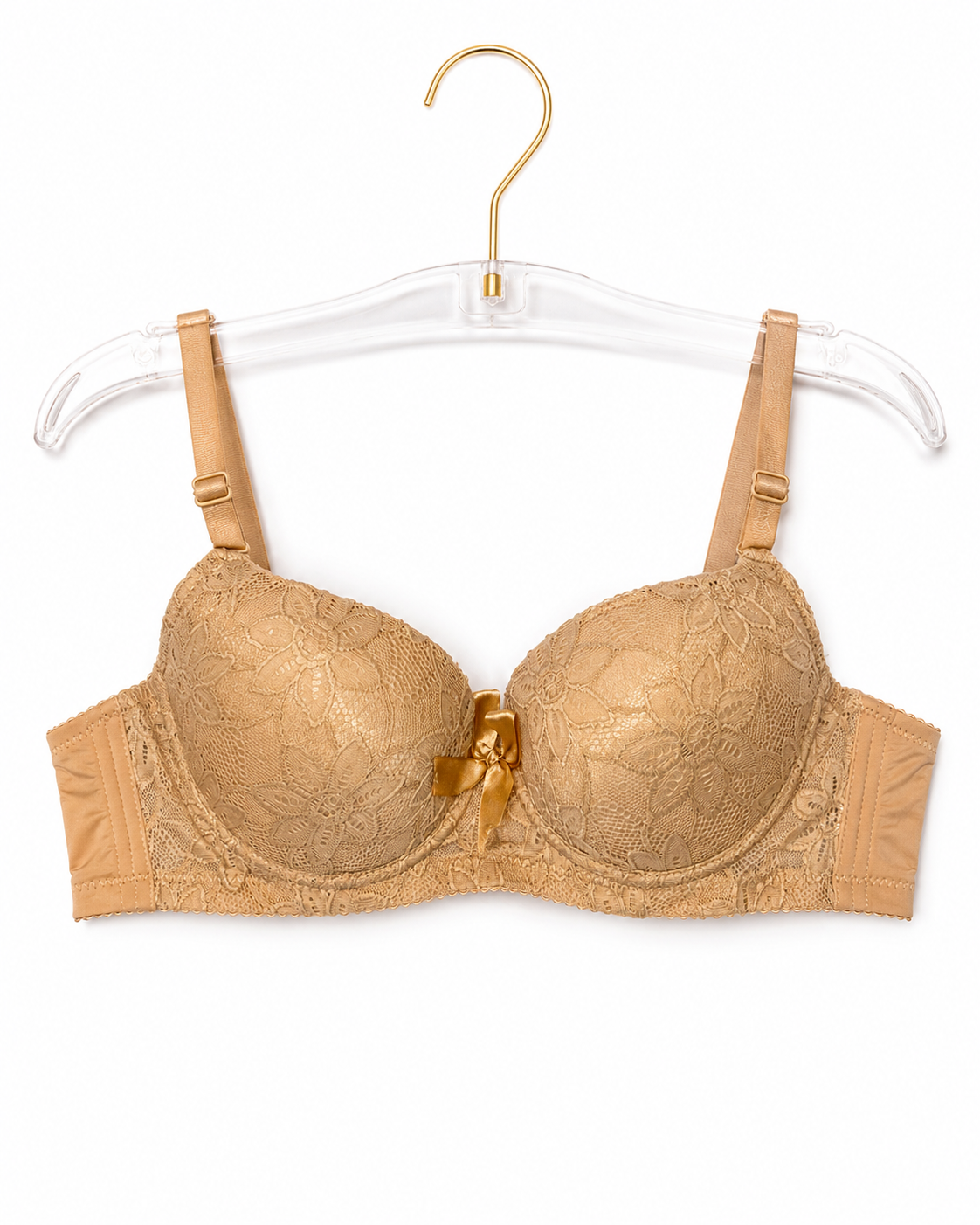 Nude Gold Lace Push-Up Bra