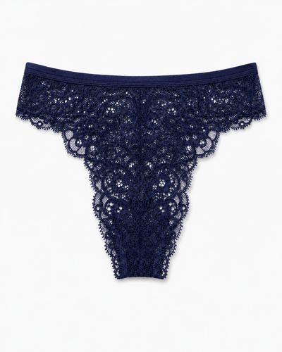 Navy Blue Floral Lace Panty