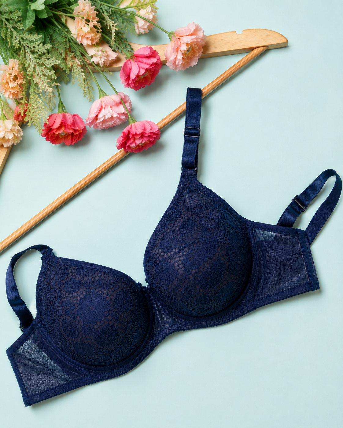 Royal Sapphire Lace Underwire Bra