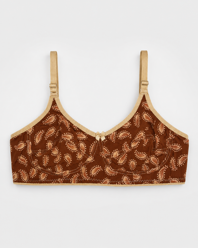 Paisley Print Non-Padded Wireless Bra