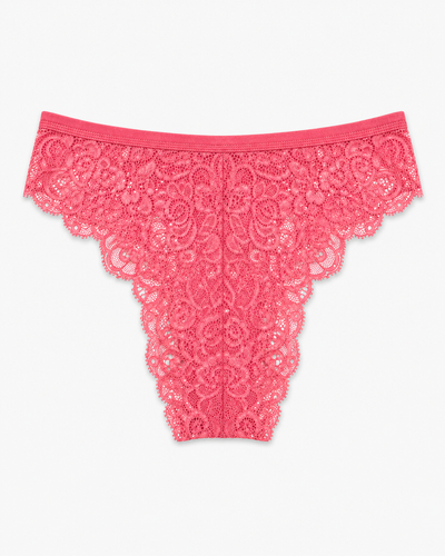 Dark Pink Floral Lace Bikini Panty