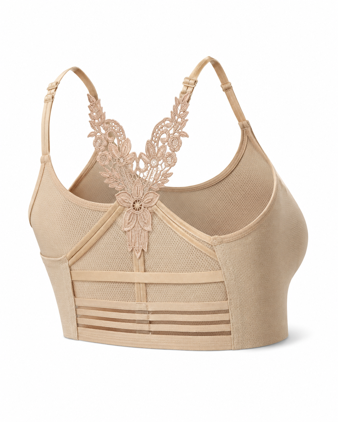 Nude Elegance Butterfly Lace Racerback Bralette