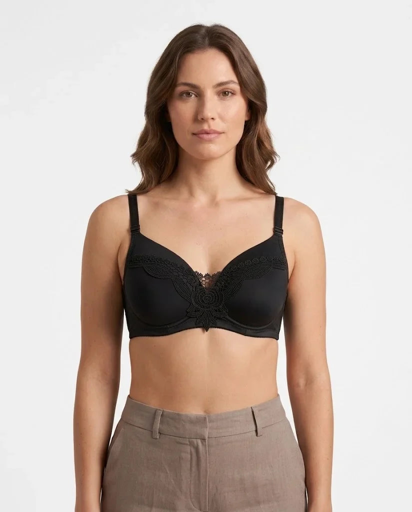 Midnight Embroidery Full-Coverage Bra