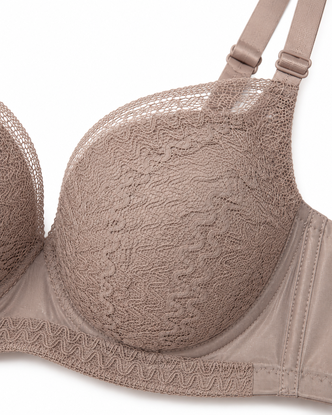 Dusty Rose Textured Lace Underwire Bra
