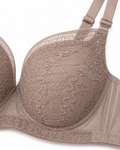 Dusty Rose Textured Lace Underwire Bra