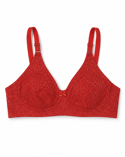 Ruby Red All-Over Textured Lace Bra