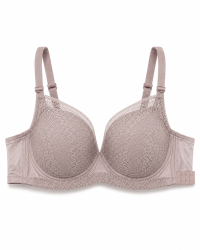 Dusty Rose Textured Lace Underwire Bra
