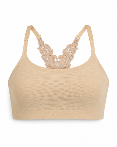 Nude Elegance Butterfly Lace Racerback Bralette