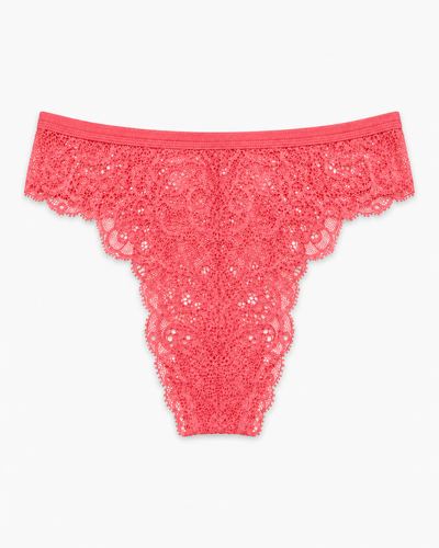 Dark Pink Floral Lace Bikini Panty