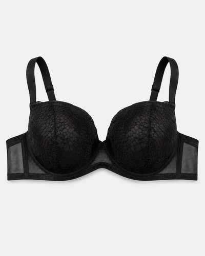 Midnight Elegance Lace Underwire Bra