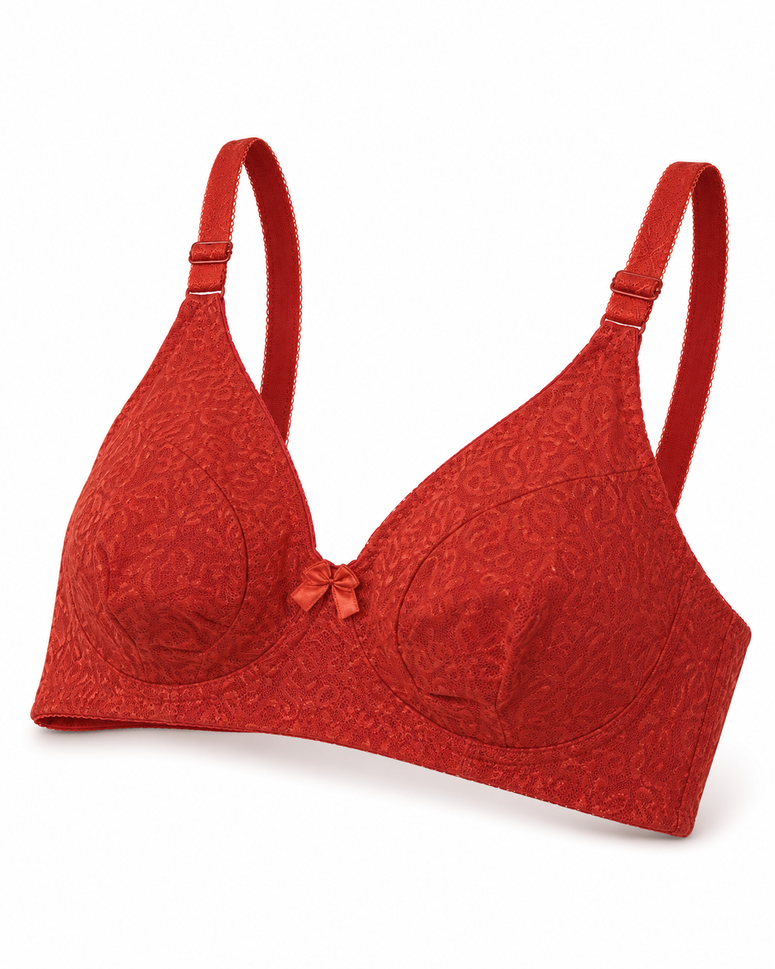 Ruby Red All-Over Textured Lace Bra