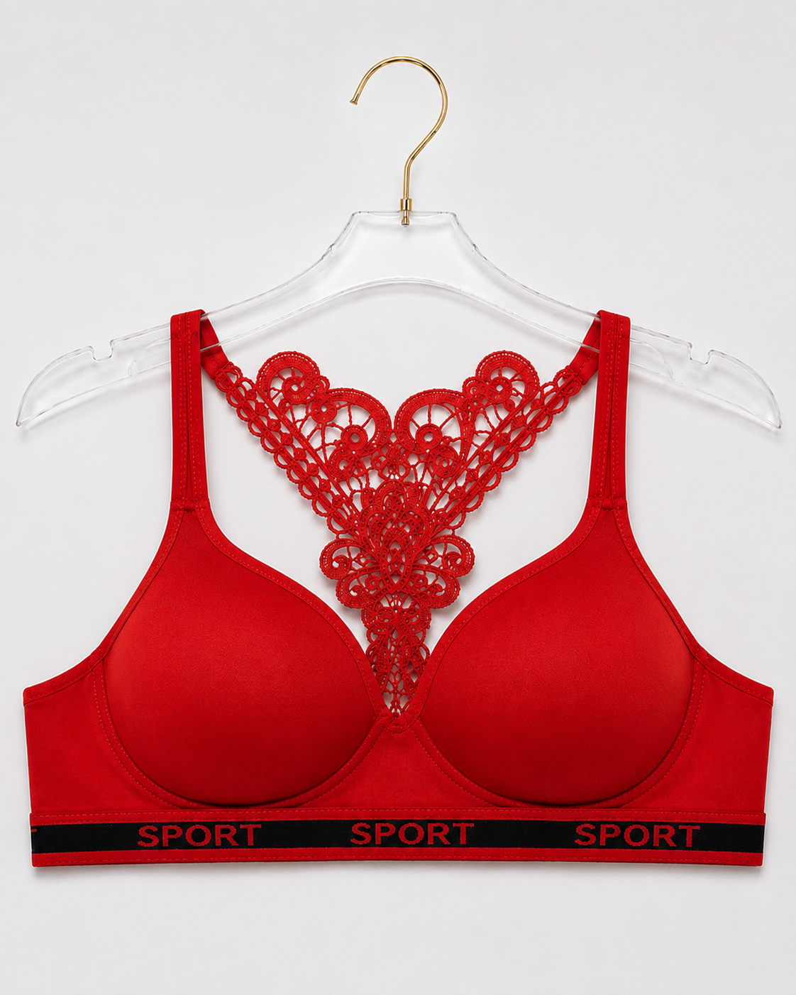 Fiery Red Butterfly Lace Back Bralette