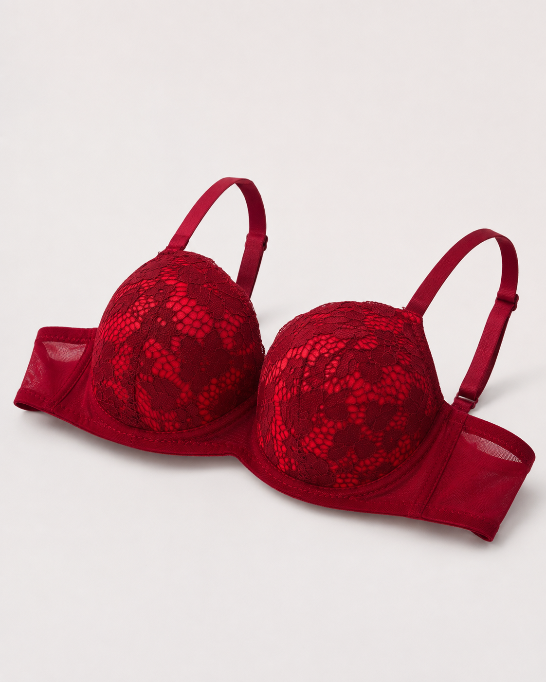 Crimson Ruby Lace Underwire Bra