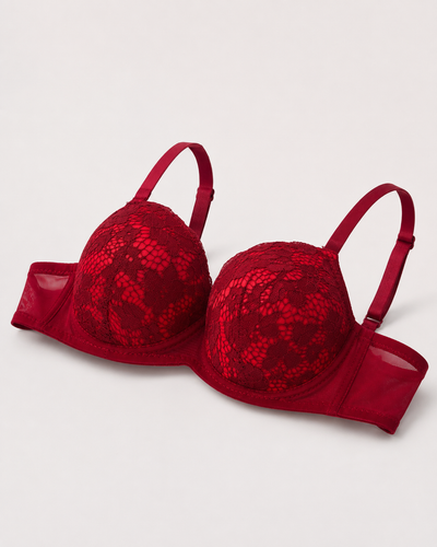 Crimson Ruby Lace Underwire Bra