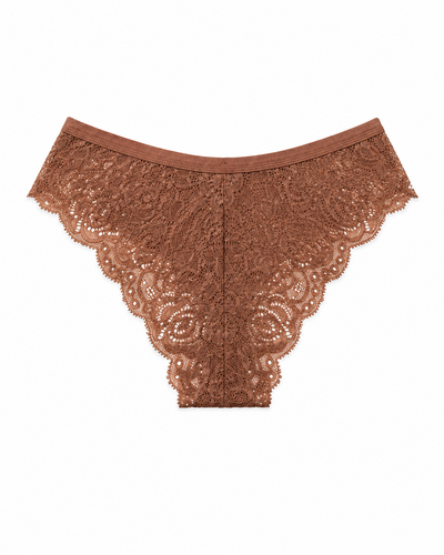 Chocolate Brown Floral Lace Panty