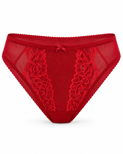 Crimson Passion Floral Lace Lingerie Set