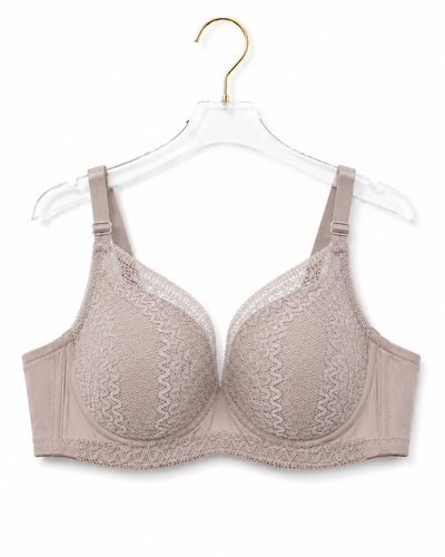 Dusty Rose Textured Lace Underwire Bra