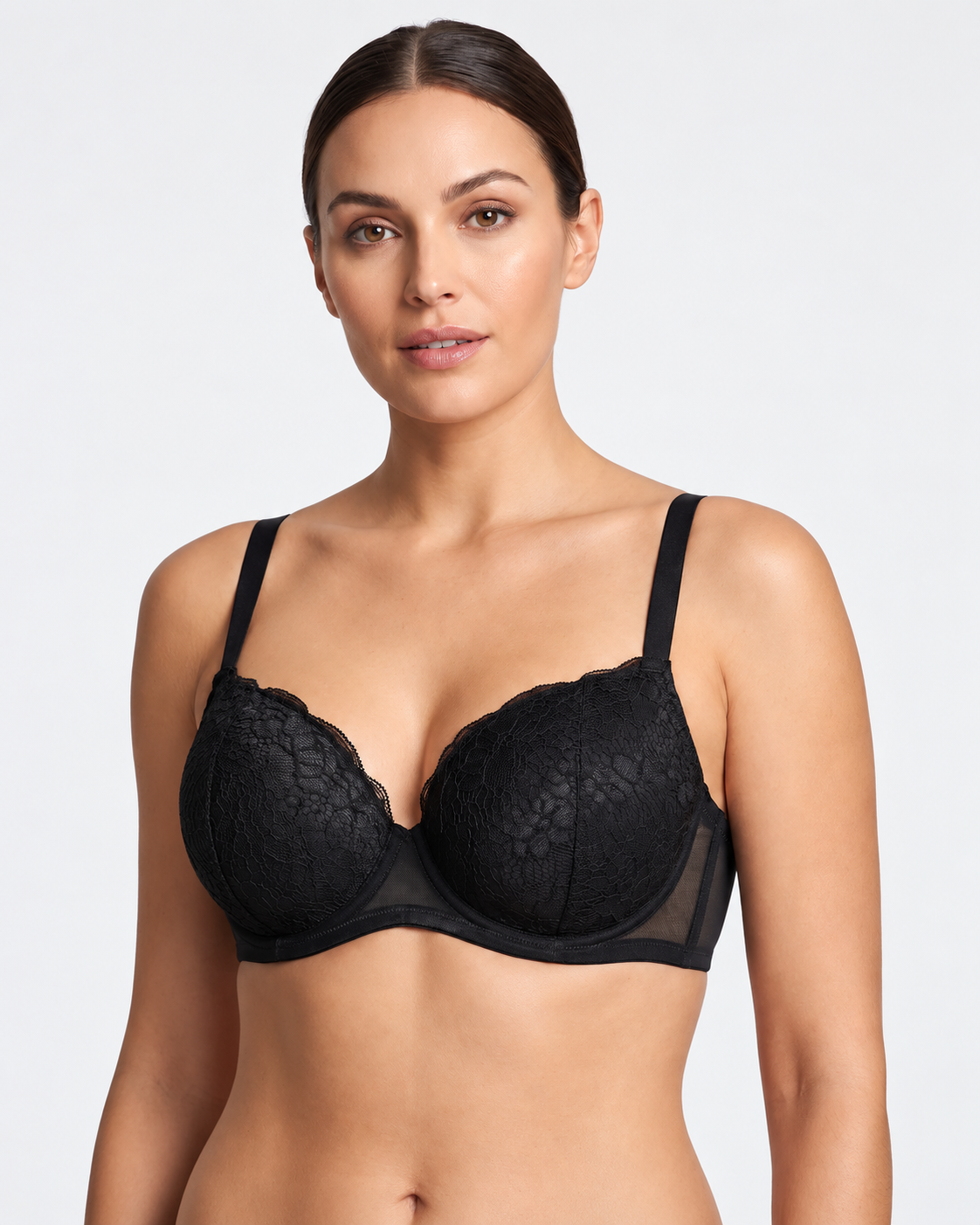 Midnight Elegance Lace Underwire Bra